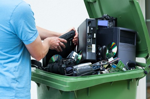 Professional waste clearance team at work